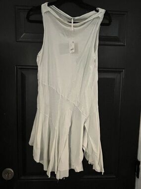 Free People White Asymmetrical Sleeveless Midi Dress